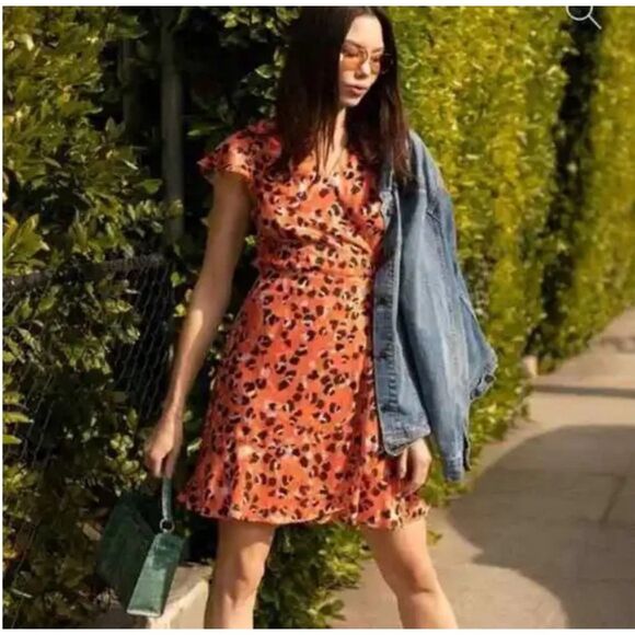 Modcloth x Hutch Party Prowl Leopard Print Wrap Dress Women’s Small - Picture 2 of 10